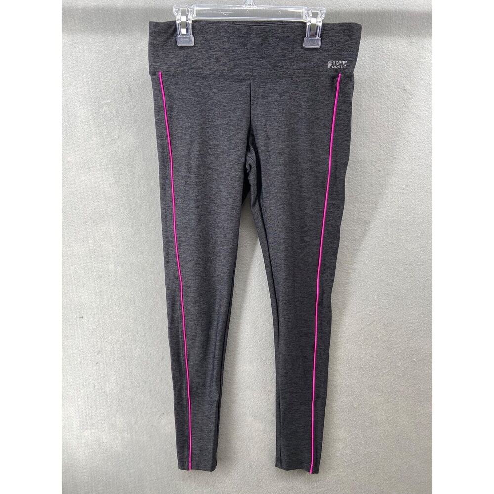 Victoria’s‎ Secret Pink Yoga Leggings Small Gray with Pink Stripe Inner Pocket